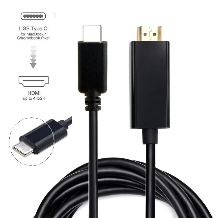 USB зарядный кабель 3 1 C Тип на HDMI 4k 2k HD для Mac book и Chrombook XPS13 ноутбука 8 M 6ft черного