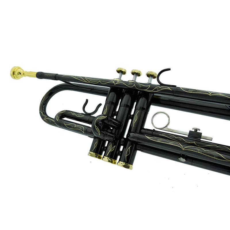New Sell Professional TR210S Bb Trumpet Black Nickel Gold Plated Yellow Brass Instruments Bb Trumpete Popular Musical Inst