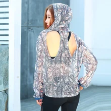 Тренажерный зал тренировки с длинным рукавом футболка с капюшоном Фитнес Йога блузка Для женщин Спортивная толстовка с капюшоном спортивный костюм