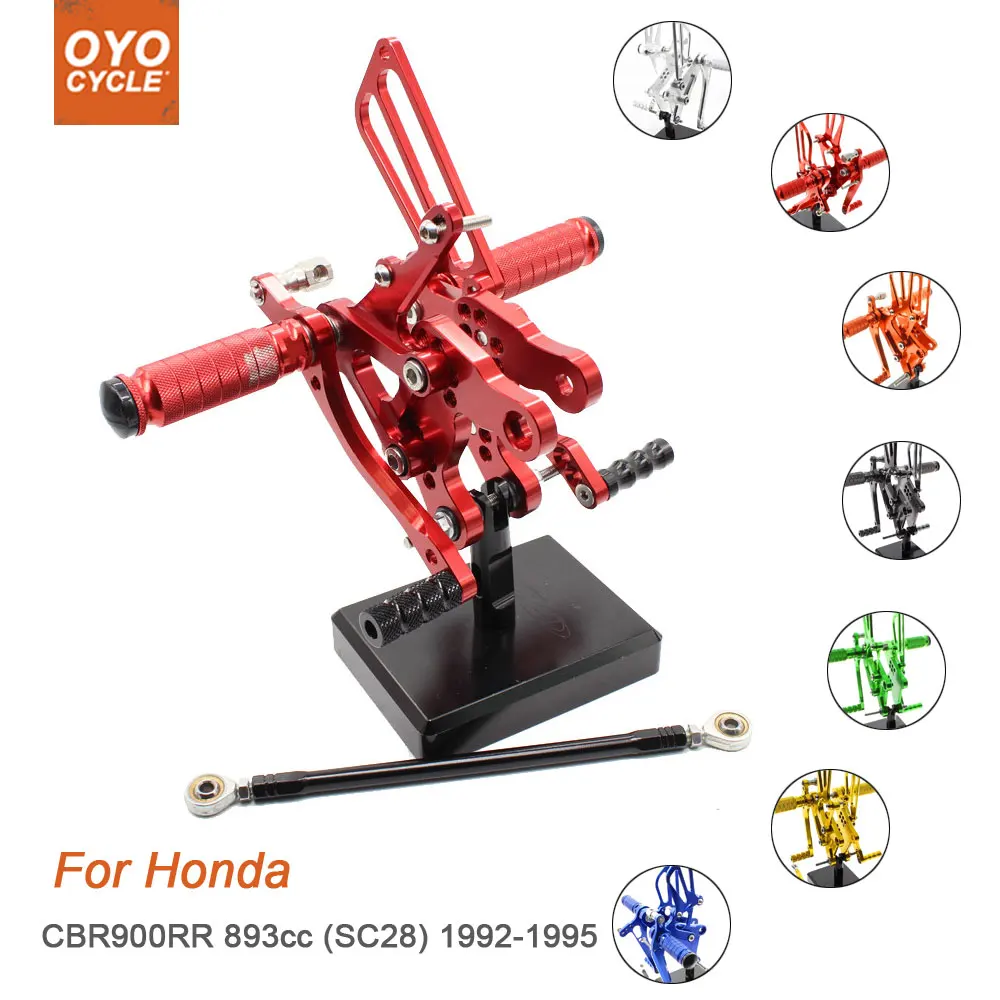 

For Honda CBR900RR 893cc SC28 1992-1995 Motorcycle Rear Set Accessories CNC Adjustable Rearset Foot Pegs CBR 900RR Foot Rests