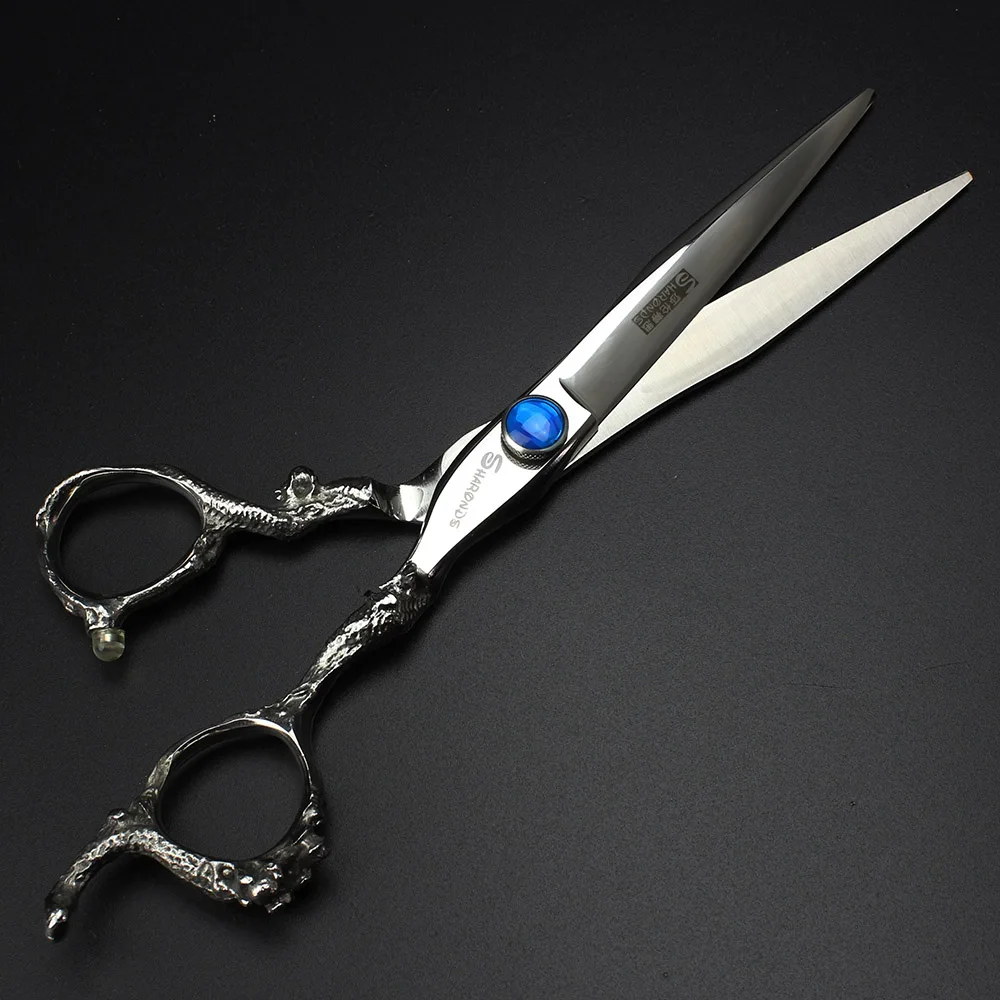 Sharonds 7 дюймов Парикмахерские ножницы персонализированные сапфировые стрижка моделирование инструменты ножницы