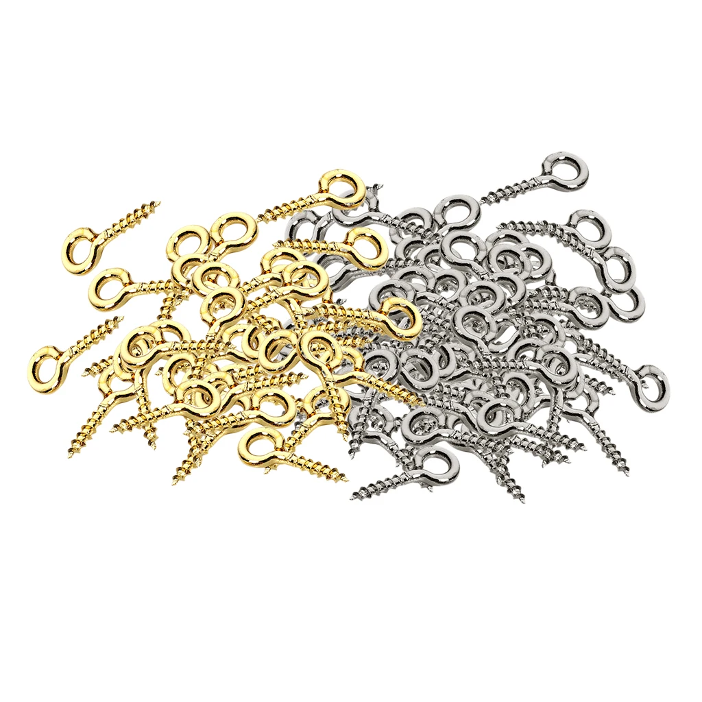 400Pieces Multicolor Screw Eyes Pins Eyelets Screw Jewelry Making