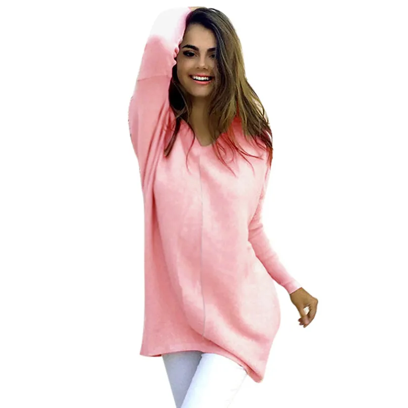 Arloneet Модный женский однотонный Повседневный джемпер с длинным рукавом, 4 цвета, стандартный свитер, блузка, хит, OB19
