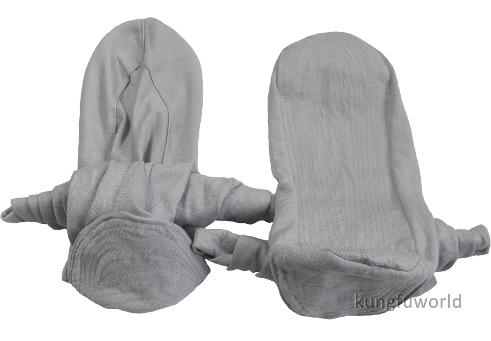 Online Grau Baumwolle Shaolin Tempel Buddhistischen Mönch Lange Kung fu Socken kampfkunst Anzug Tai chi Uniform Bein Guards Wraps