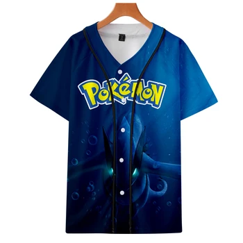 

pokemon pikachu clothes cos hot jackets shirt autumn Short-sleeved baseball unisex couple wear Easy to match parent-child