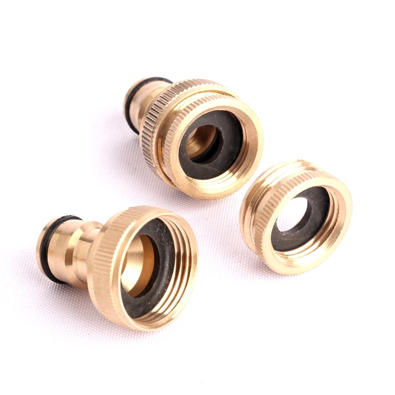 1pc 1/2 Inch to 3/4 Inch Standard Connector Pure Brass Connector Garden Hose Pipe Water Copper Fittings gravity fed drip irrigation kit Watering & Irrigation Kits