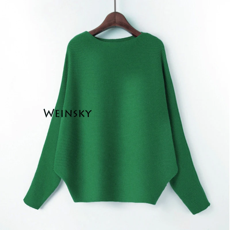 Weinsky Women Knitted Sweaters And Pullovers Ladies Autumn Winter 2018 Fashion Korean Style Batwing Sleeve Pink | Женская одежда