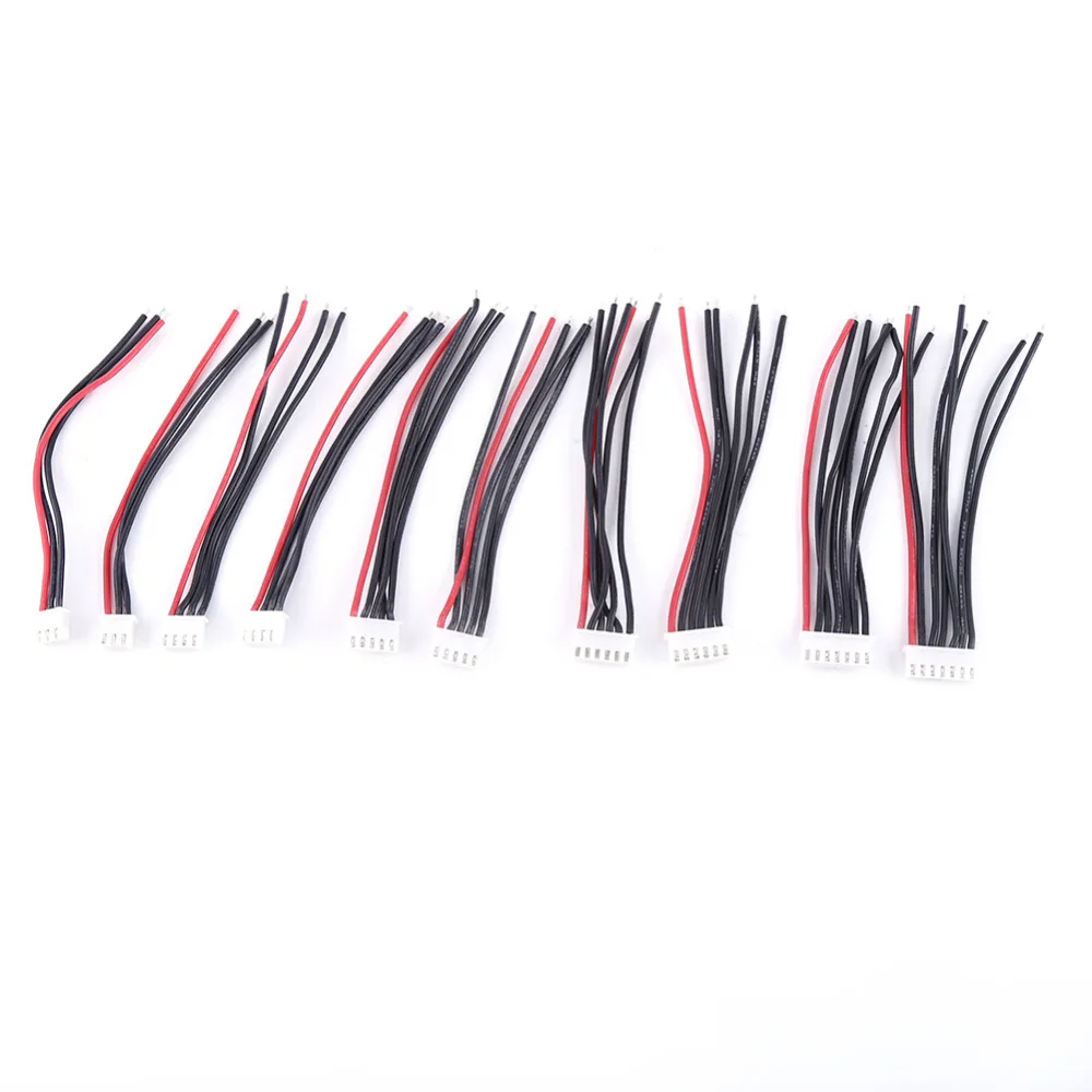

10pcs/set 10cm 22AWG 2-6S Balance Charger Connector Silicone Cable Adapter Plug Balance Adapter High Quality Connector Cable