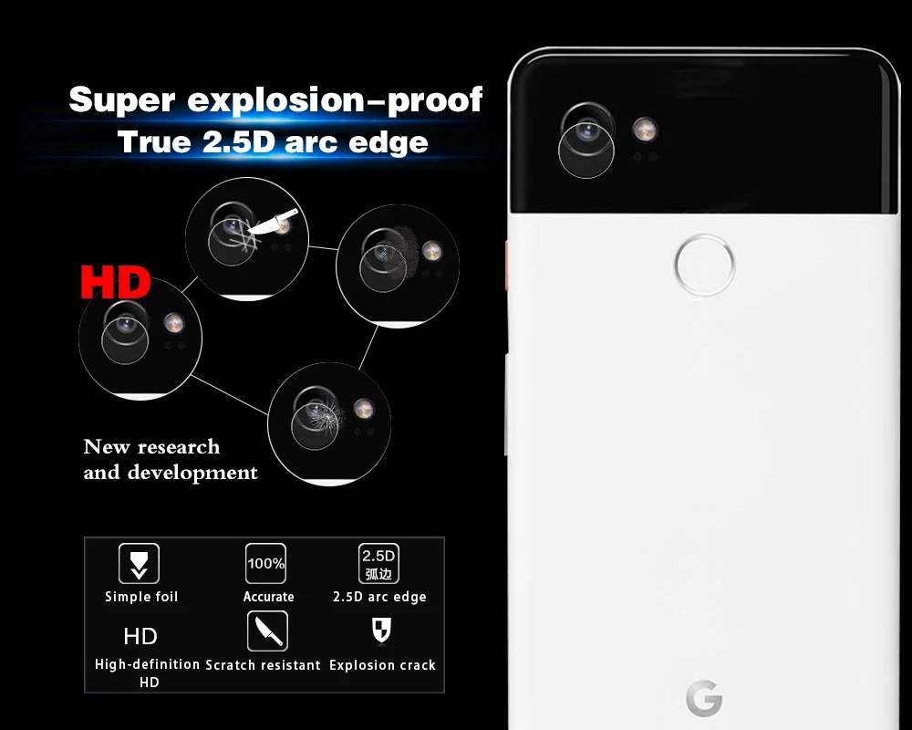 Ультра тонкая задняя Камера объектив из закаленного Стекло пленка для Google Pixel 2 XL 6