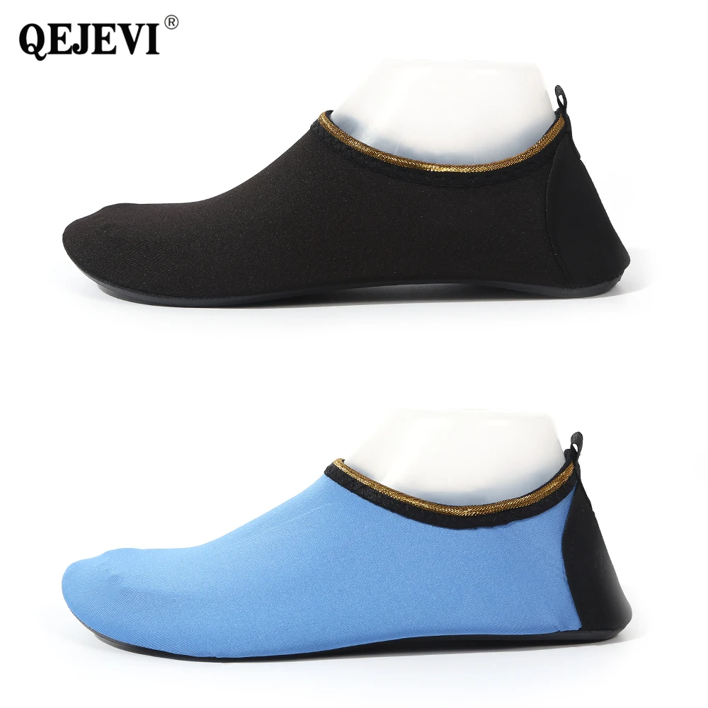 2018 QEJEVI زوجين الشاطئ أحذية ماء الرياضية البحر السباحة الغوص تصفح رياضة المنبع الرحلات اليوغا الجلد الحذاء في الهواء الطلق أكوا أحذية