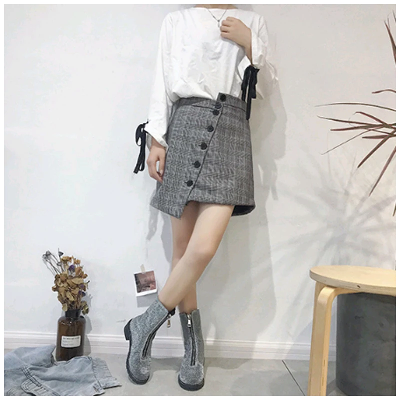 

Ankle Boots For Women Flat Black Classical Winter Autumn Zipper Platform Martin Boots Thick Heel Women's Boots Botas Mujer 2018