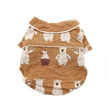 Trsnser Рубашка с рисунком «Собаки» модные Pet весенне-летняя рубашка с принтом двуногий коричневый хлопок; однотонная обувь; тонкая одежда для собак 19May24 P35