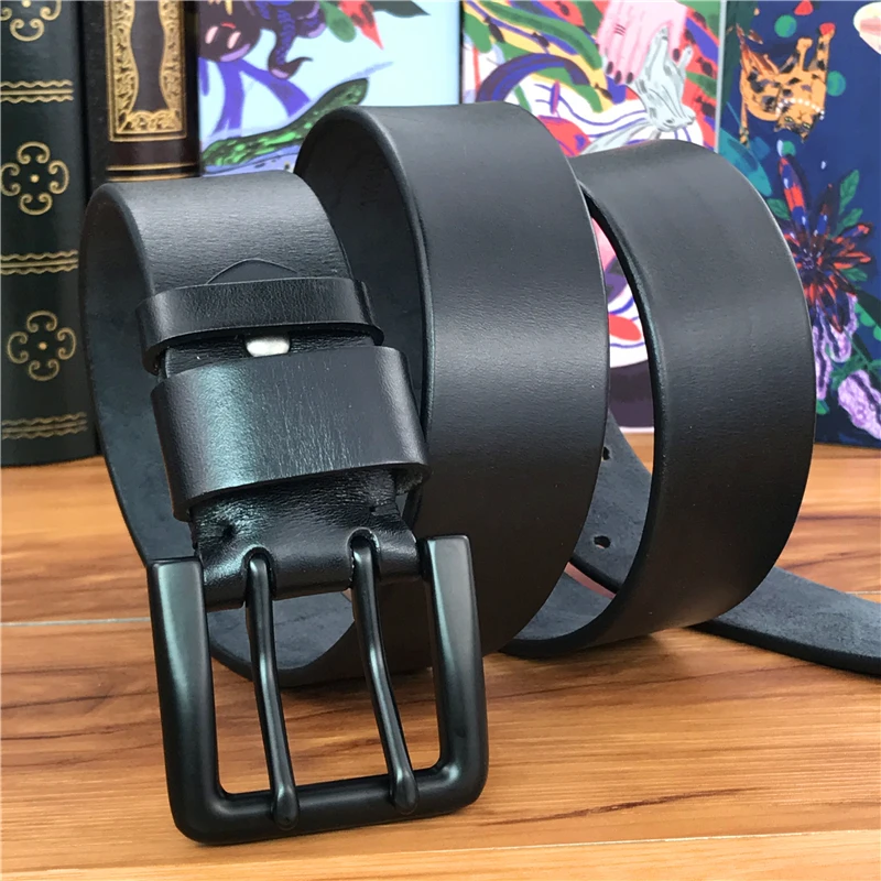 cowboy belt Super Wide 4.2CM Luxury Thick Genuine Leather Men Belt Double Buckle Belt Ceinture  Leather Belt Men Jeans Trouser Belt MBT0018 black leather belt