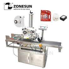 ZONESUN автоматическая высокоскоростная плоская Квадратная бутылка сумка клейкая лента упаковочная машина для маркировки
