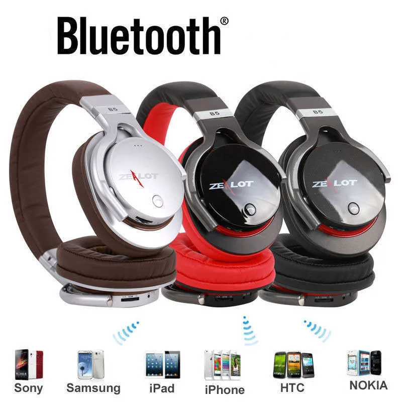 

Original ZEALOT B5 Wireless Bluetooth Headphones with TF Card Musical Headset Stereo Sound Bluetooth Earphone Hands-free Calls