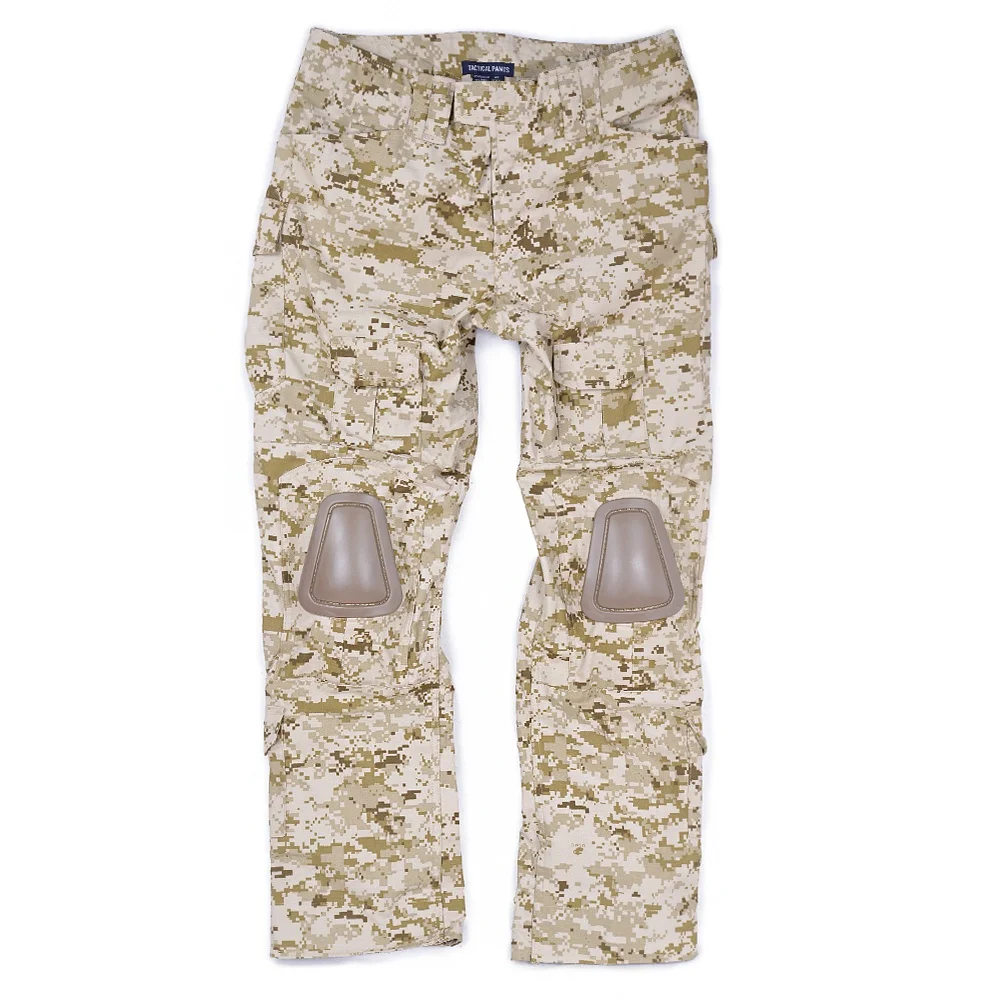 CQC Тактические Брюки-Карго Для мужчин Gen2 военный Пейнтбольный камуфляж армейский Базовый комплект армейские штаны с наколенниками Digi-пустыни