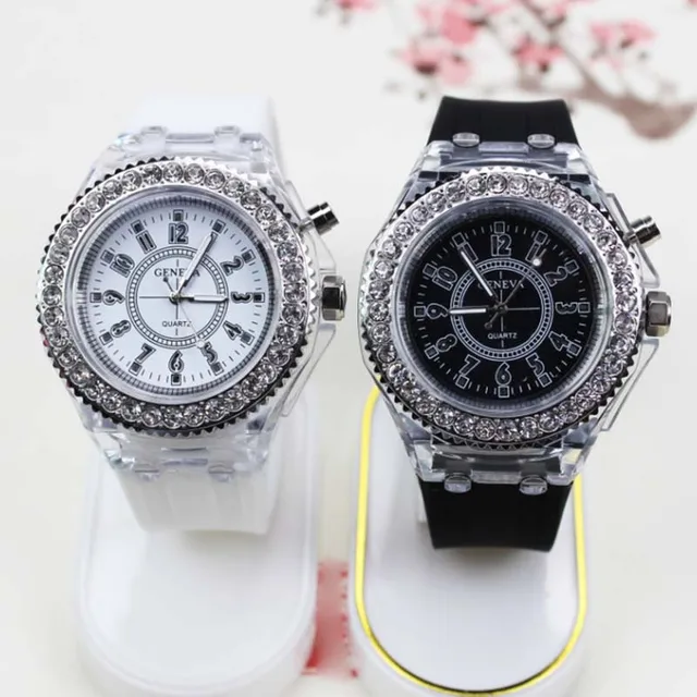 Quartz Wrist Watch LED Luminous Clear Rubber Case Silicone Band Casual Watches C Quartz Wrist Watch LED Luminous Clear Rubber Case Silicone Band Casual Watches C