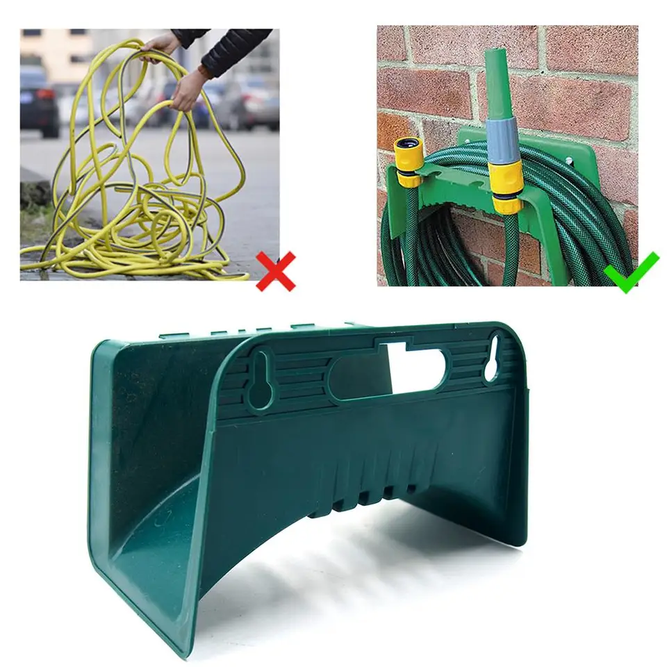Heavy Duty Wall-Mounted Hose Hanger Holder Plastic Hose Rack Hose Storage Hanger Gardening Tools Random Color
