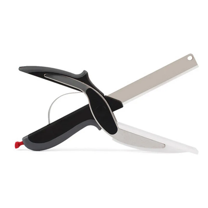 

1PC Multi-Function Smart Clever Cutter Scissor 2 in 1 Cutting Board Utility Cutter Ourdoor Smart Vegetable Stainless Steel Knife