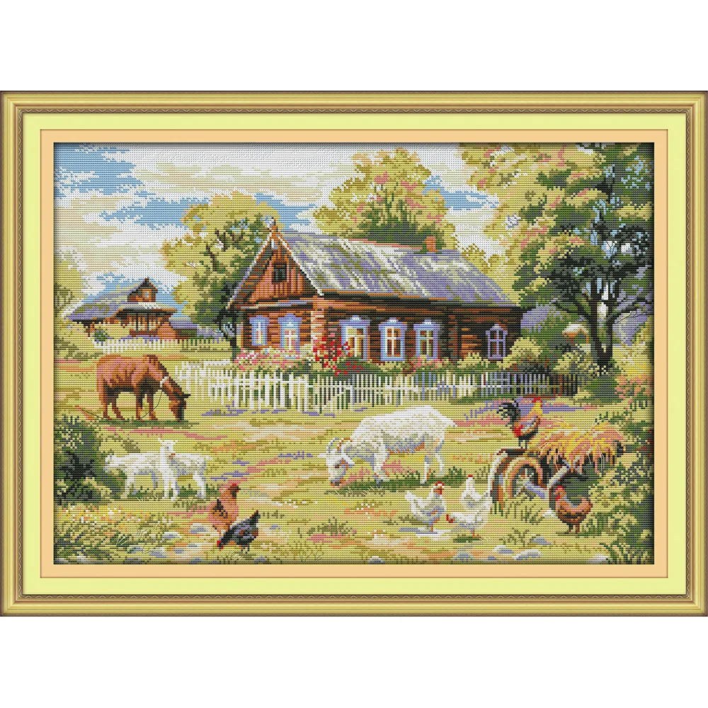 Китайские наборы для вышивки крестиком Forever Love Farm экологически чистый хлопок