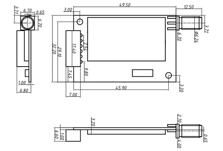 Shipping-2PCS Lora611pro 20dBm ttl/RS232/RS485 433/470/868/915 МГц 5 км SX1276/SX1278 Smart повторителя узел Беспроводной радиочастотный модуль