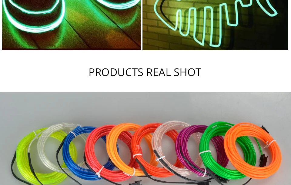 1M 2M EL Wire Neon Tape light (13)