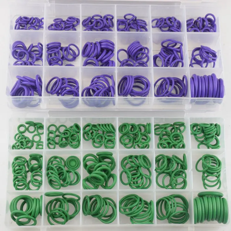 

New Rubber O Ring Kit Washer Seals Watertightness Assortment for Car Air Conditioning Compressor with 18 Grid Plastic Box