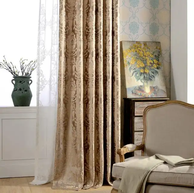 Us 12 89 European Damascus High Gloss Damask Curtains For Living Room Luxury Jacquard Windows Curtain For Bedroom Custom Ct1034 In Curtains From