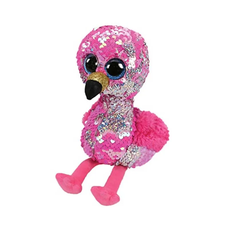 Ty Beanie Boos 6'' 15cm SPARKLE Sequin Unicorn Fox Owl Dinosaur Plush Regular Soft Big-eyed Stuffed Animal Collection Doll Toy