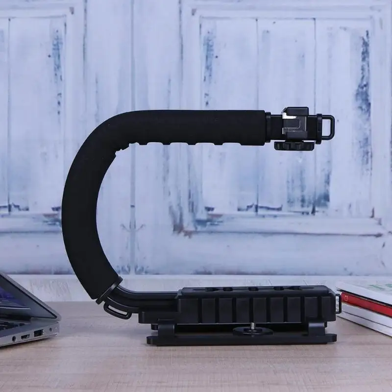 Cena U grip Triple Shoe Mount stabilizatory akcji wideo uchwyt rękojeści Rig dla Canon Sony lustrzanka cyfrowa dla iPhone 7 plus Gopro Smartphone