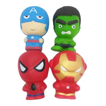 

Free Shipping Super Hero Squishy Slow Rising Toys Soft PU Iron Man Spiderman Hulk Squishies Stress Relief Toys For Children #TC