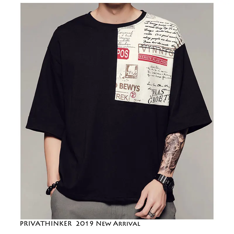 Privathinker мужские цветные блочные уличные футболки 2019 летние s забавные Harajuku
