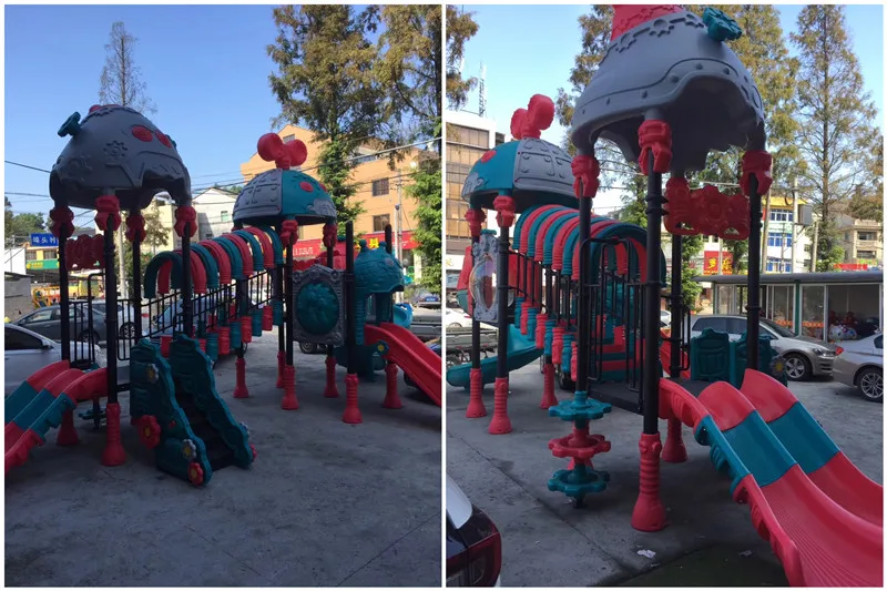 Высший сорт стиль пластиковые горки для дошкольников Детская уличная площадка
