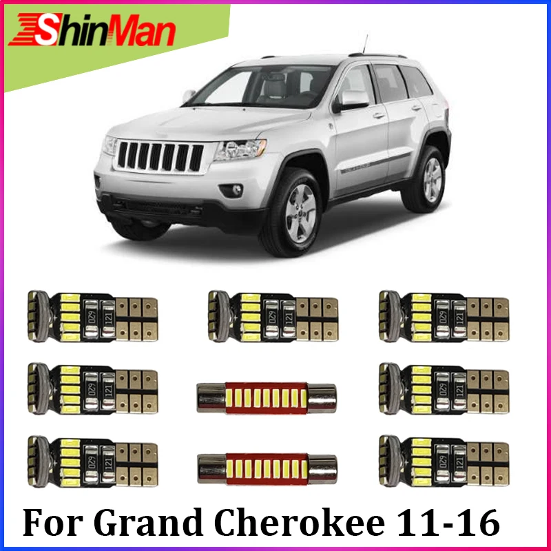 

ShinMan 15X Error Free LED Car Light Interior Light LED Reading lights For Jeep Grand Cherokee LED Interior Package 2010-2016