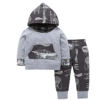 

New hot 2018 new autumn winter boy baby suit two piece 0-2 years old boy girl clothing 2 set