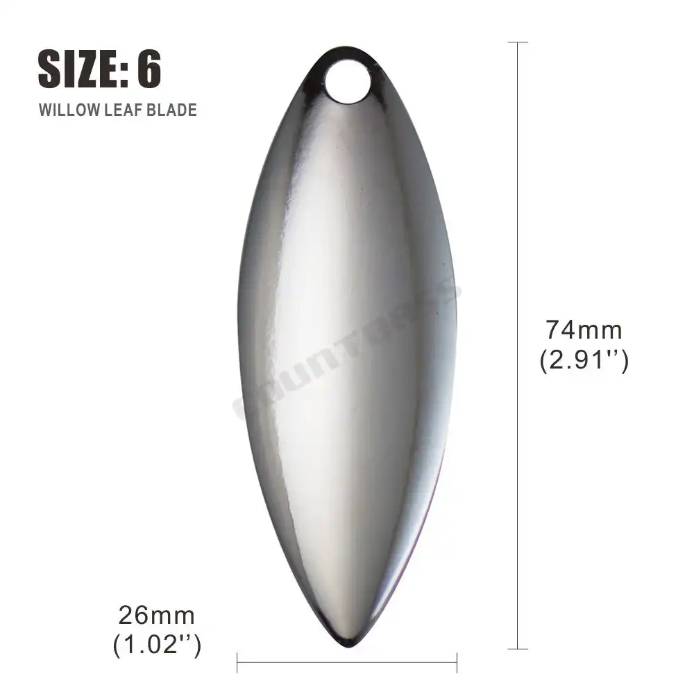 50pcs Size 2 6 Nickel Steel Willow Spinner Blades Smooth Finish, DIY