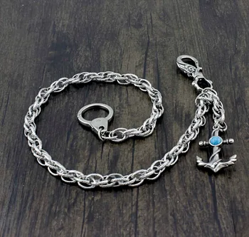 

Never Fade Stainless Steel Anchor Biker Rocker Wallet Chain keyChain