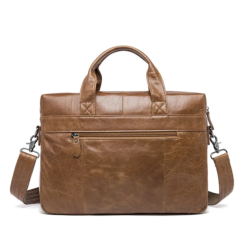 Genuine Leather Bag Casual Handbags Cowhide Men Crossbody Bags Men's Travel Bags Tote 14inch Laptop Business Briefcases Men Bag