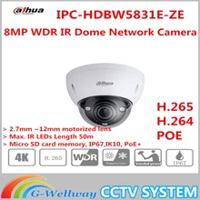 Dahua Original Inglês versão IPC-HDW4831EM-ASE 8MP câmera de rede CCTV IP POE IR eyeball câmera com Microfone embutido IP67 H.265