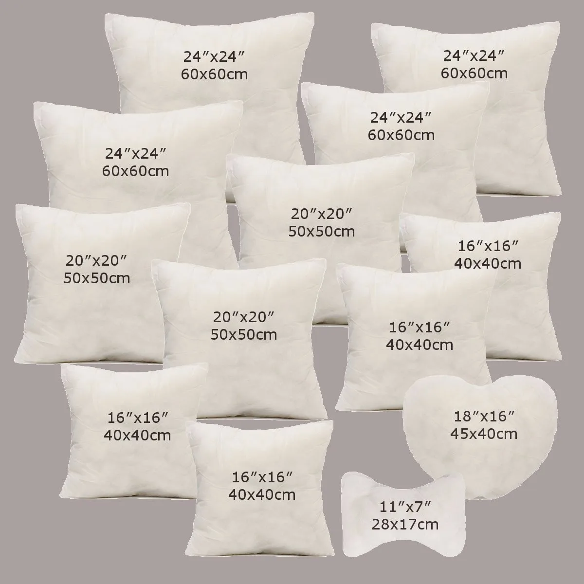 

Multi Size Cotton Throw Hold Pillow Inner Pads Inserts Fillers Cushion PP non-woven cotton Home Bed Car Office Comfortable