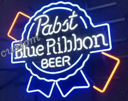 Pabst синяя лента пивной бар СТЕКЛО Неоновый свет знак