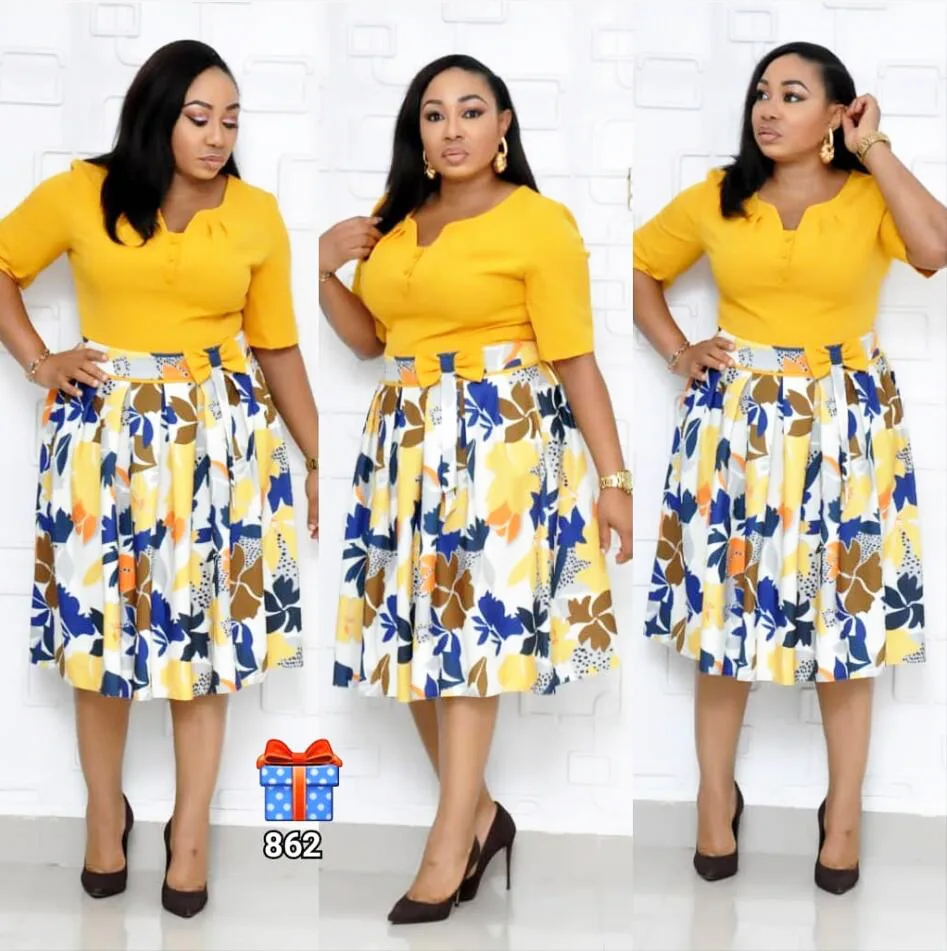 

2019 new arrival elegent fashion style african women plus size knee-length dress L-3XL