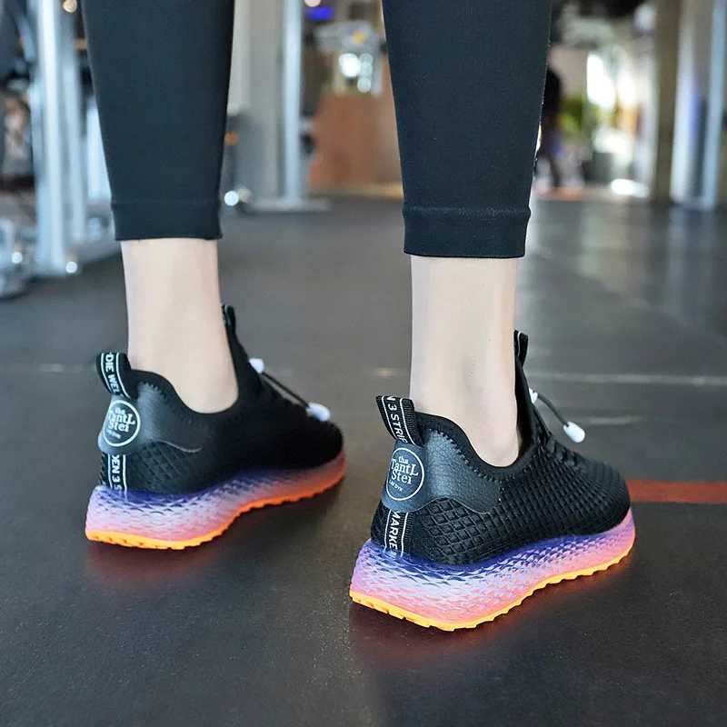 

Fashion Women Casual Shoes Mesh Sneakers Platform 2019 Women Breathable Air Mesh Flats Lace Up Shoes Female Walking Footwear