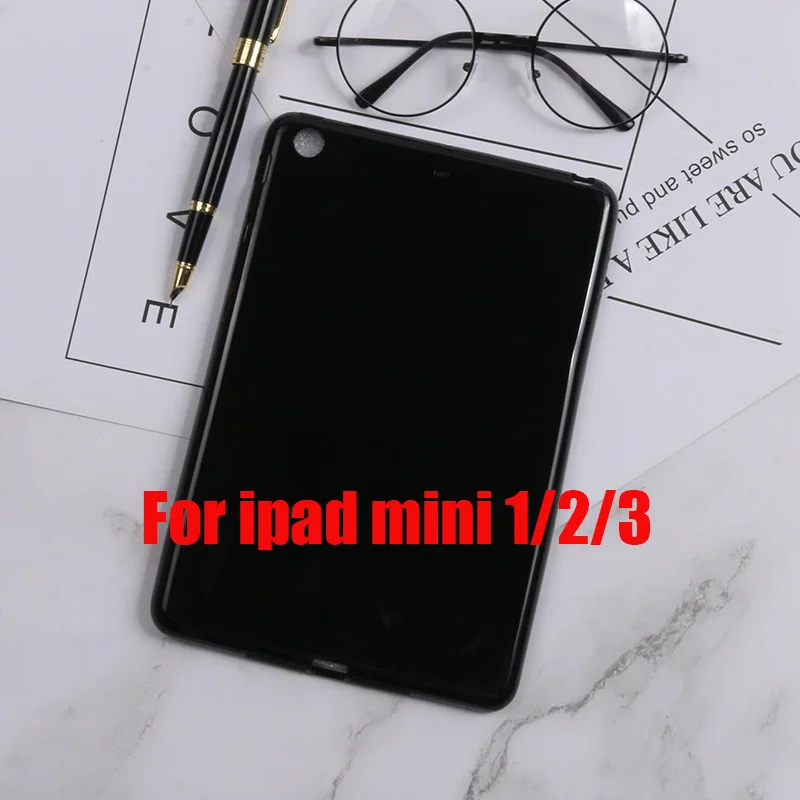 

For Apple iPad mini 1/2/3 7.9 inch Fashion TPU black silicone soft shell Table Case for iPad mini 1 2 3 Slim Black Cover Case