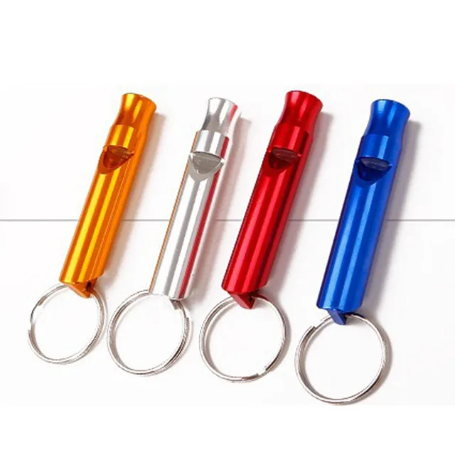 2Pcs Colorful Aluminum Emergency Survival Whistle Keychain For Camping Hiking Outdoor Sport Kit Tool 4.7CM Color Random