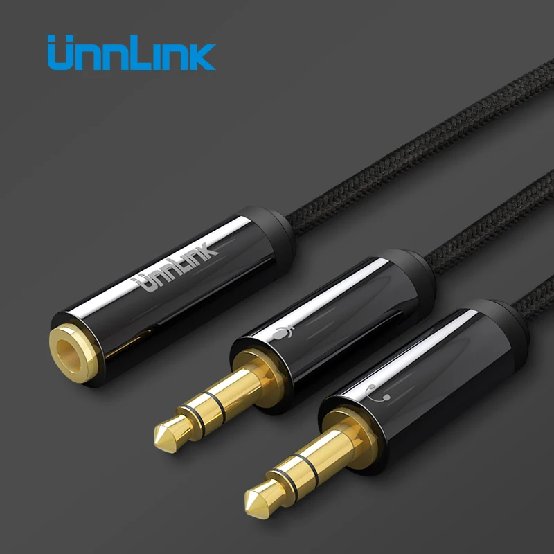 Unnlink аудио сплиттер для компьютера 3 5 мм разъем мама 2 папа микрофон Y кабель