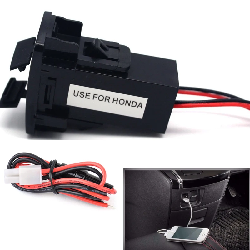 

12V Dual USB Port Socket Adapter 5V 2.1A Car Charger Power for Honda Acura CL EL MDX NSX RLX SLX Integra Legend