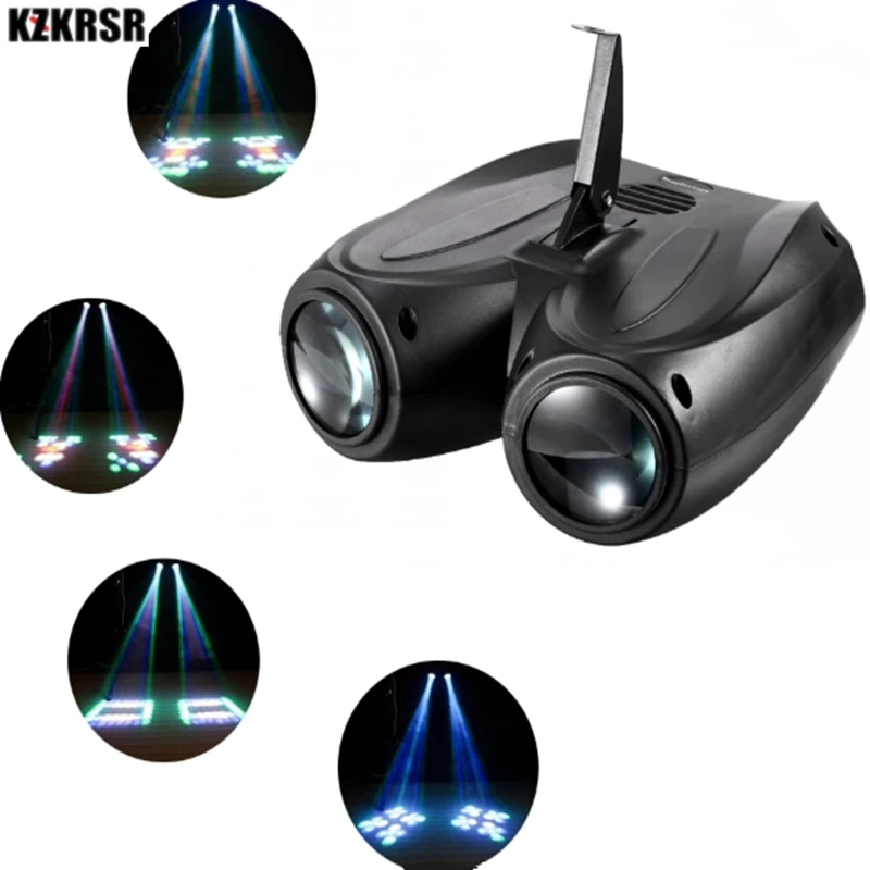 

Double Head Airship flash Stage Light 20W 128 LED sound Voice control Projector Lamp for DJ Party KTV Disco effect Wedding Club