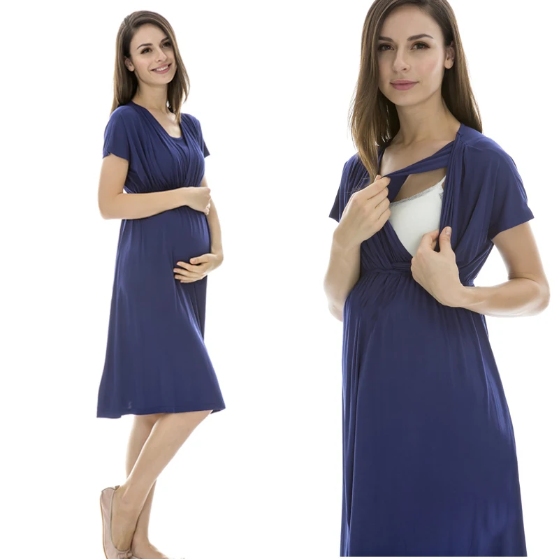 Aliexpress.com : Buy V neck nursing dress pregnant maternity evening ...