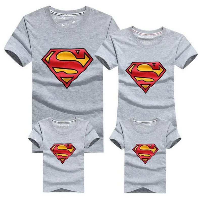 1 предмет одинаковые комплекты модных футболок с Суперменом 11 цветов одежды одинаковая одежда для семьи мама папа дочка сын
